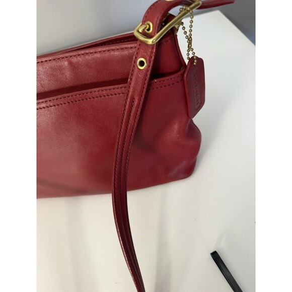 Coach Vintage Legacy Purse Ladies Shoulder Bag Red Leather Medium F23-9861 - Picture 7 of 12